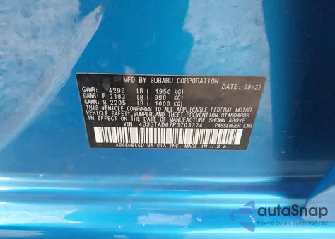 2023 Subaru Impreza Premium 5-Door from USA, damaged, VIN 4S3GTAD67P3703324